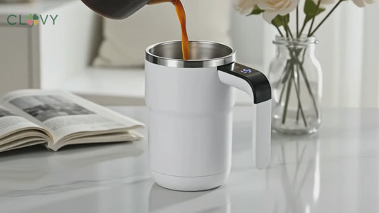 ☕ Taza Mezcladora Automática con Indicador de Temperatura